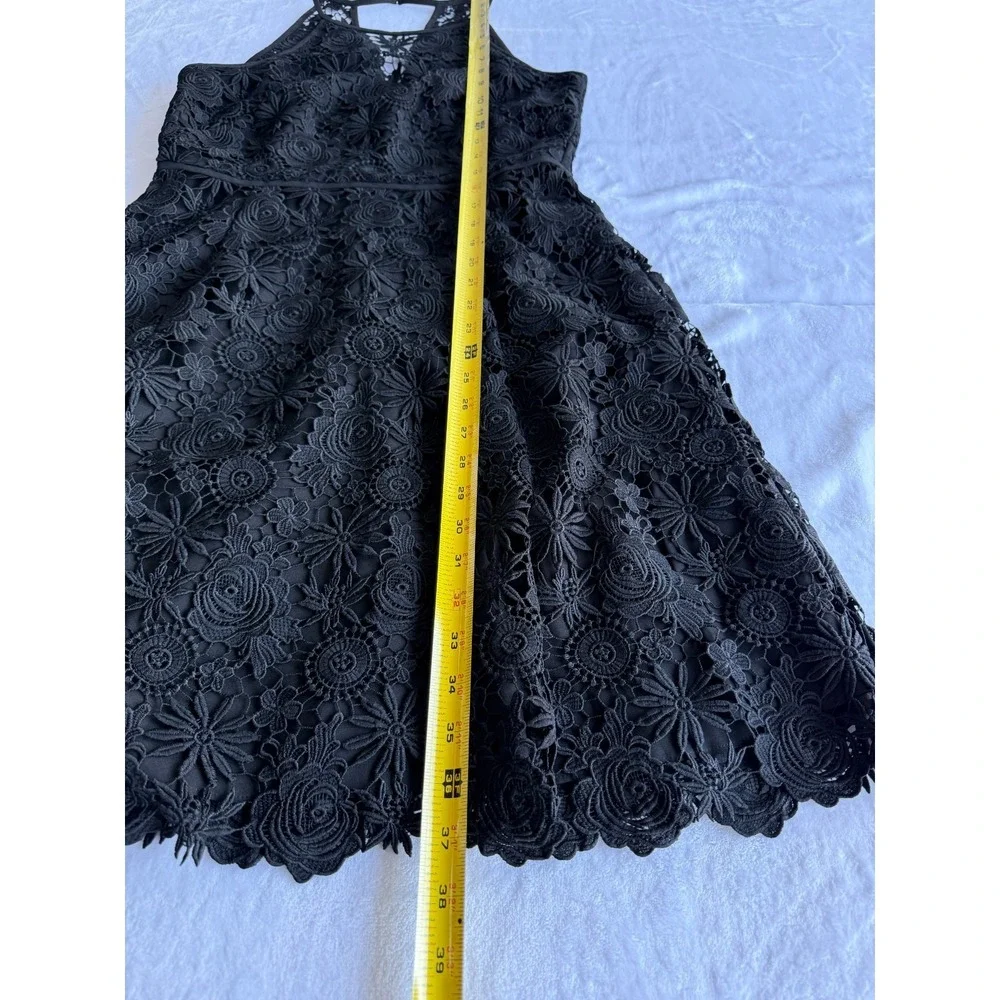 White House Black Market Crochet Halter Lace Midi Dress Size 6 Whimsigoth Gothic